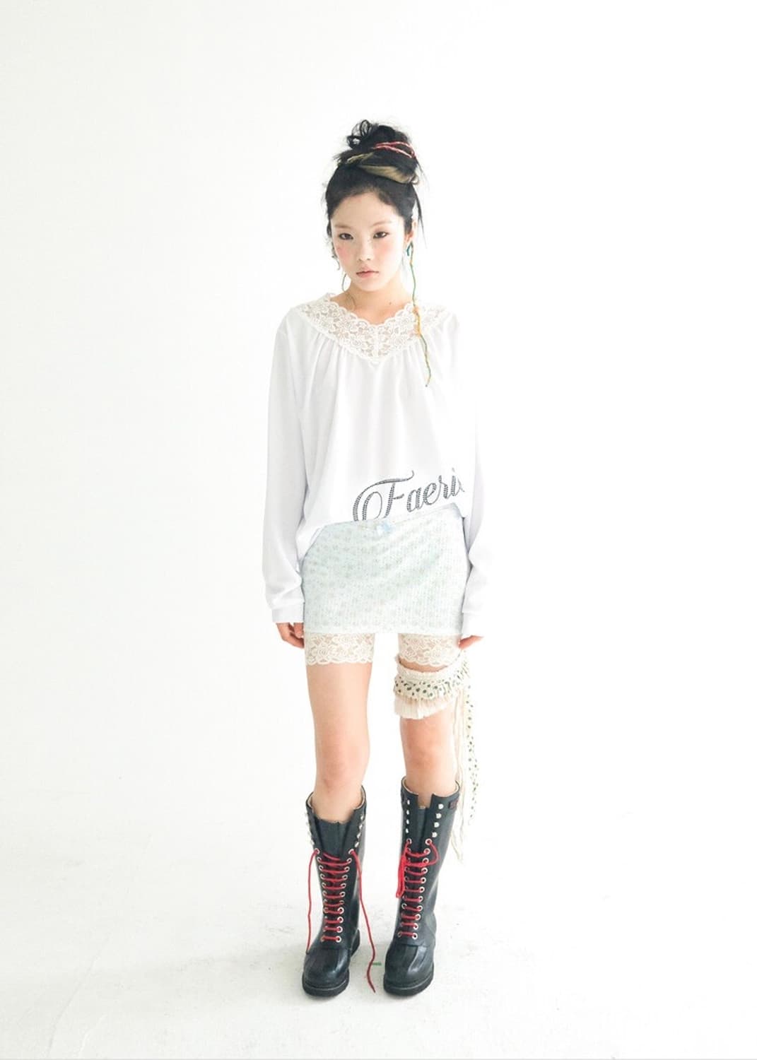 flower jacquard skirt pants (sky blue) 상품이미지3