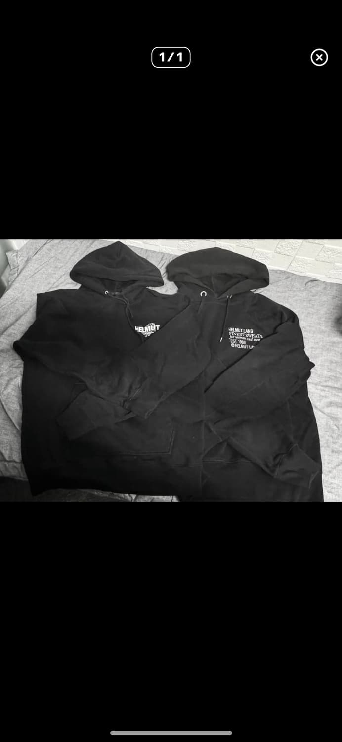 2장 일괄 헬무트랭 블랙 로고 그래피티 후드티 상품이미지1
