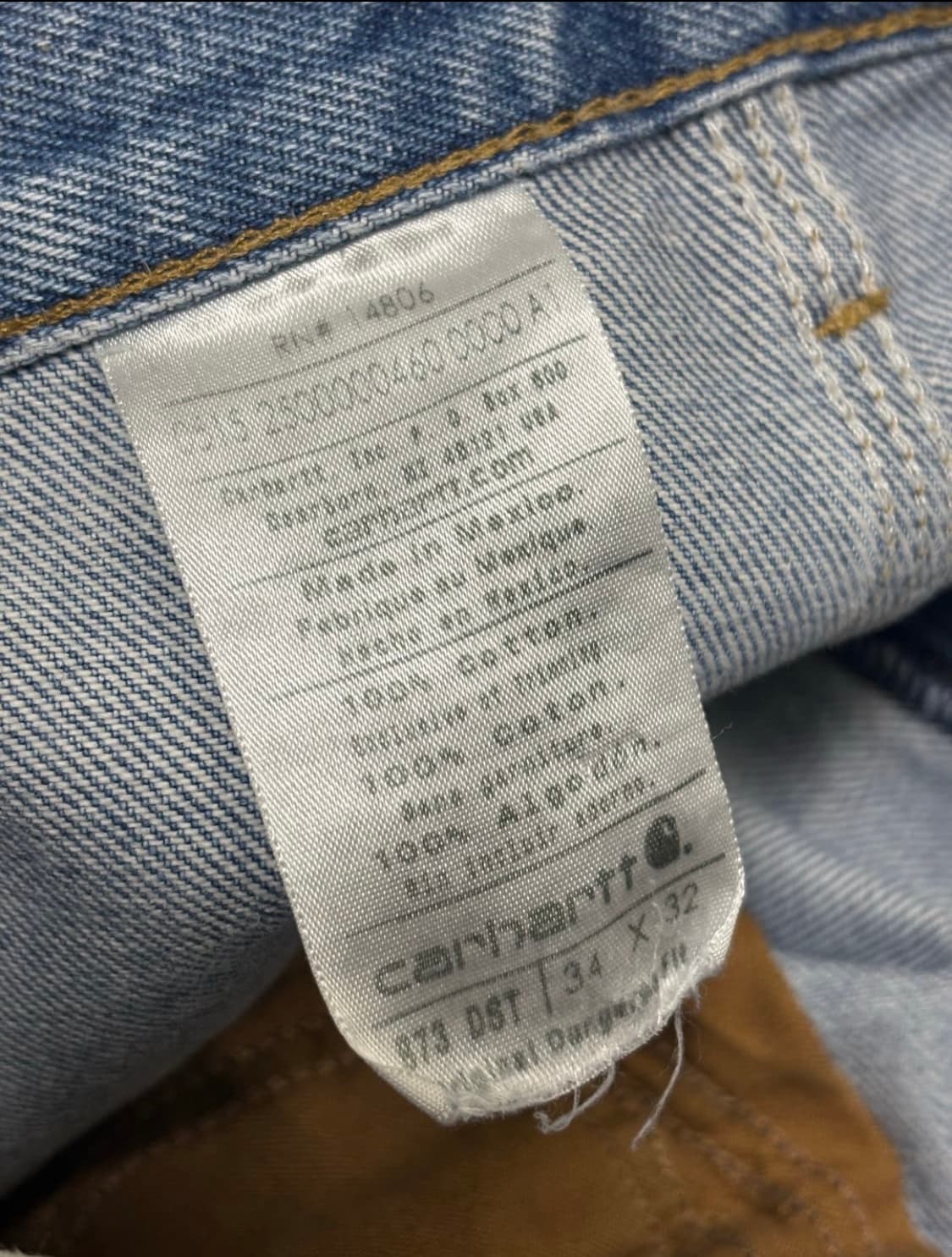 빈티지 칼하트 B73 더블니 연청 faded 상품이미지5