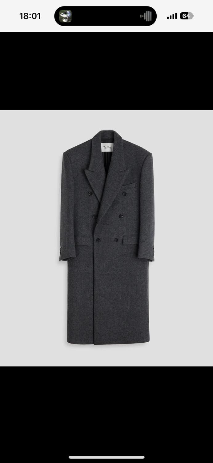[Taille 타일레]TAILORED OVER COAT 해링본 그레이 상품이미지1