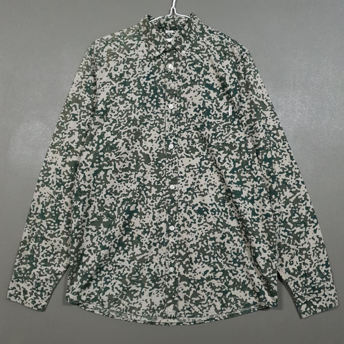 실측 M (95) 칼하트 카모 스테인 밀리터리 포켓 셔츠 긴팔 남방 상품이미지1