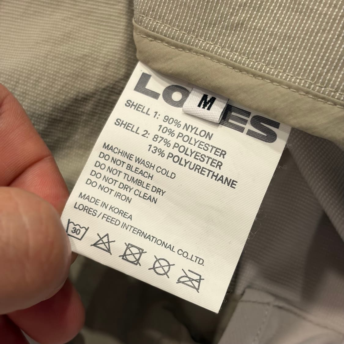 [M] 로어즈 LORES 후드 바람막이 자켓 베이지 D890 상품이미지8