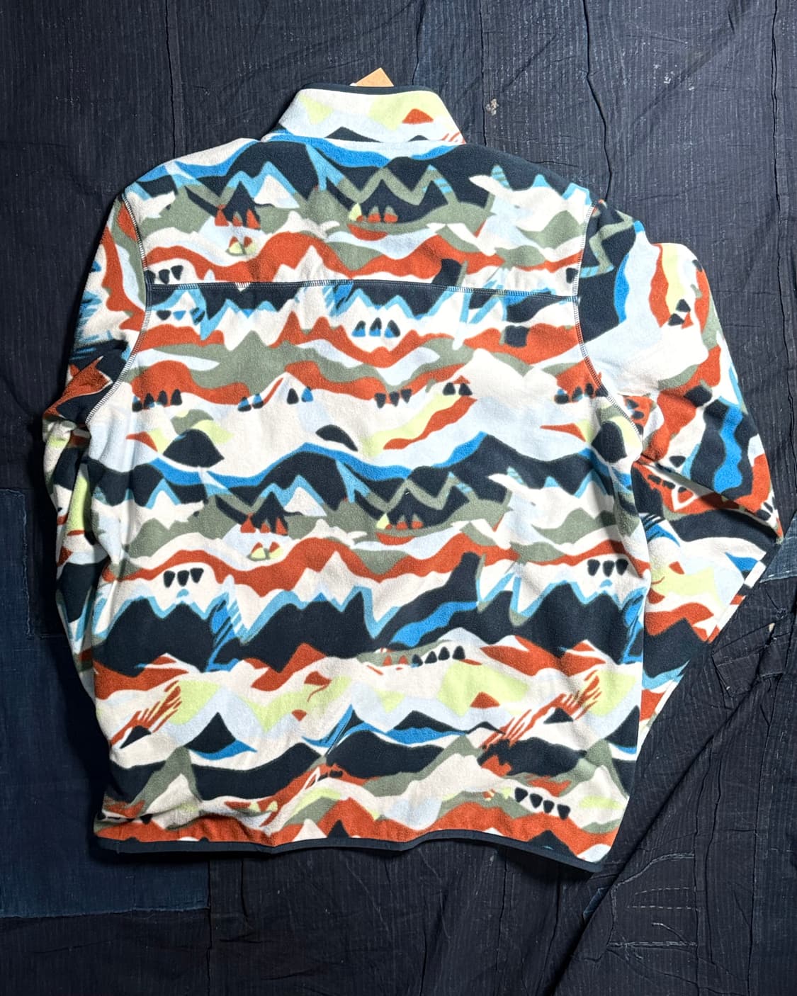 90-00‘s 에디바우어 마운틴 프린트 플리스 스냅-T 풀오버 L 상품이미지7
