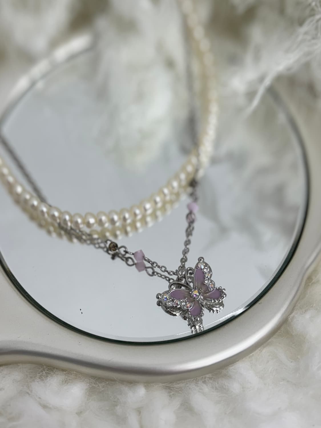 Anna Sui 나비 진주 이중 레이어드 목걸이 상품이미지3