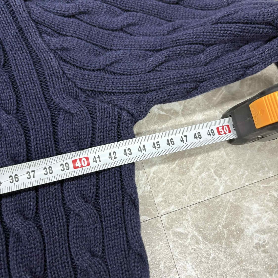 폴로 랄프로렌 네이비 케이블 걸즈 프릴 니트 가디건(XL) 상품이미지6