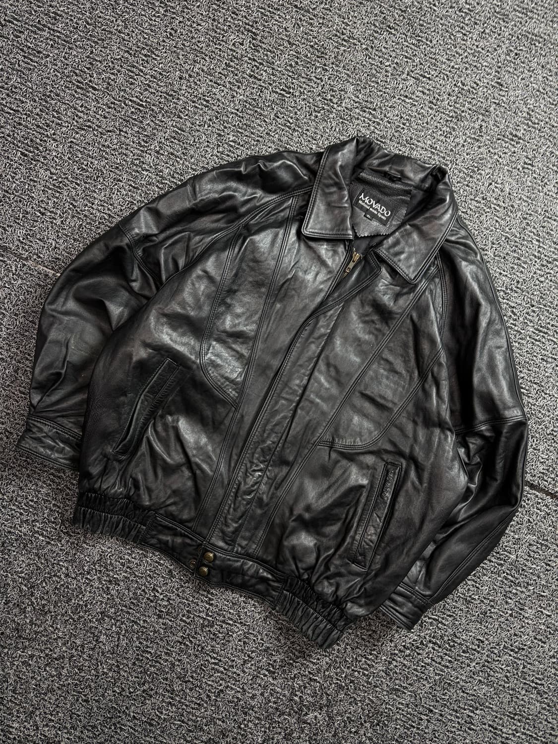 MOVADO 빈티지 아카이브 램스킨 가죽 봄버 자켓 2061 상품이미지1