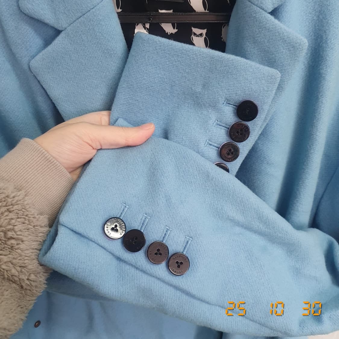 럭키슈에뜨 모직코트 36 블루 상품이미지4