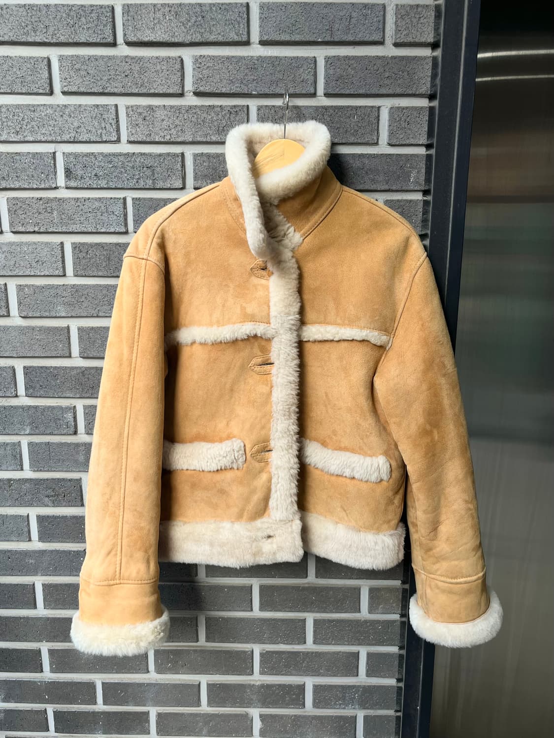 90s MASSINI EXCLUSIVE 리얼 양가죽 시어링 자켓 상품이미지1