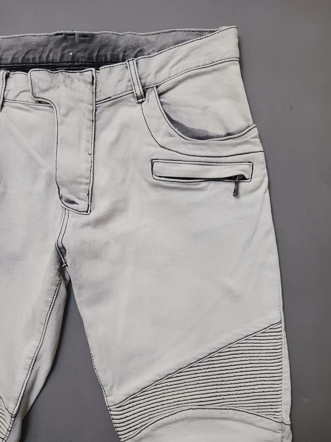 [36] 발망 아이스워싱 바이커진 청바지 상품이미지4