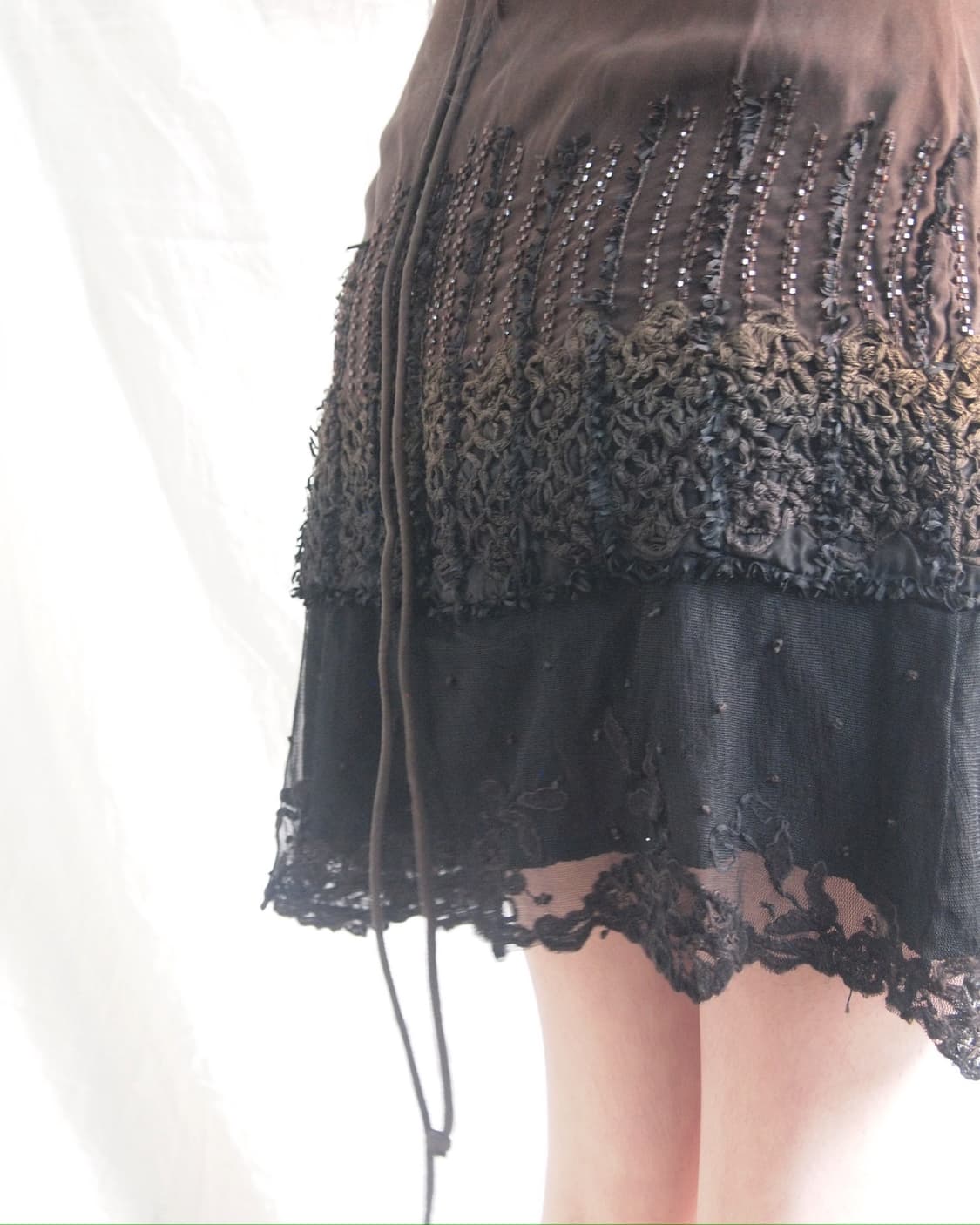 new* 디젤 블랙 골드 백스트링 그라데이션 미니스커트 상품이미지3