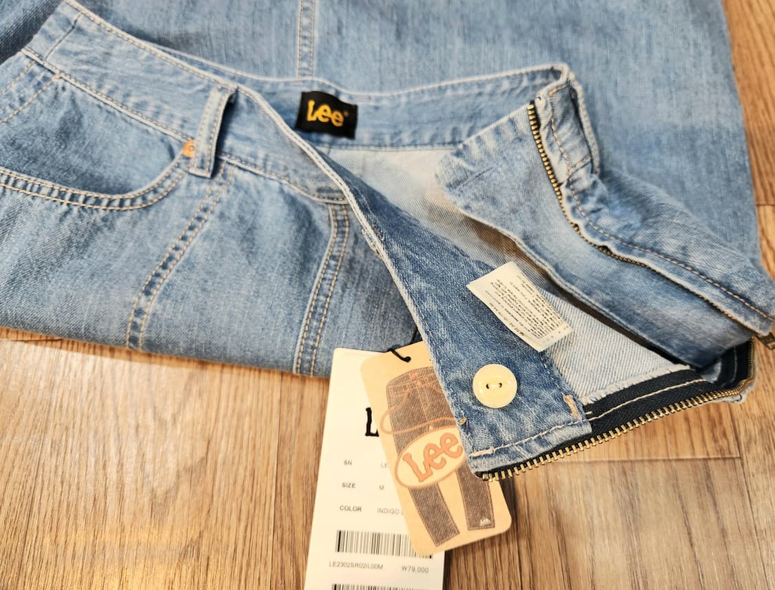 새제품) LEE 연청 앞 트임 데님 미디 스커트 상품이미지8