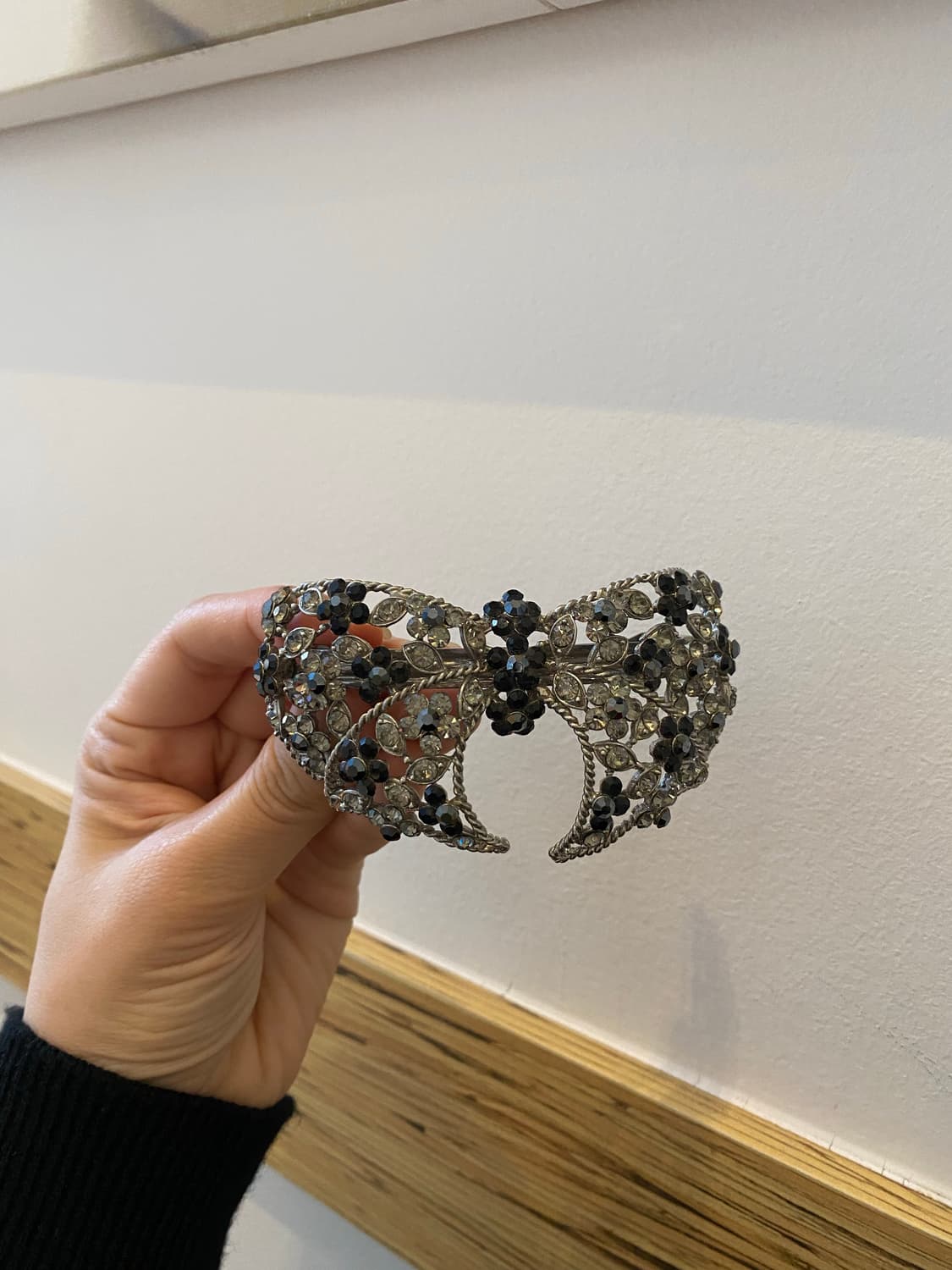 리본 블랙 크리스탈 헤어핀 상품이미지6