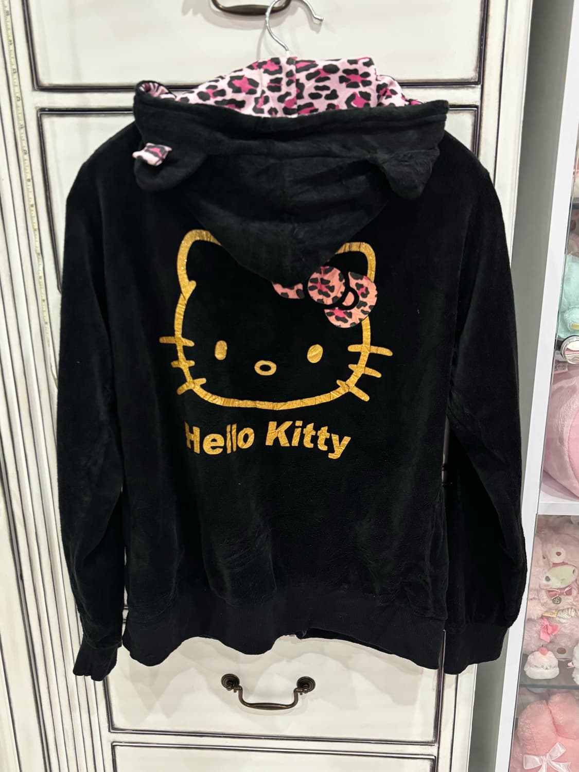 핑크 호피 벨벳 키티 후드집업 후집 히메갸루 팝갸루 오네갸루 상품이미지2