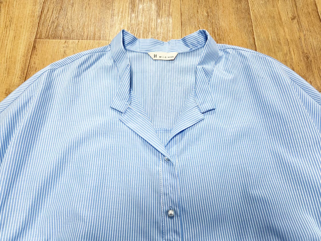 잇미샤(it michaa) 스트라이프 진주버튼 셔츠 55-66 새상품 상품이미지5
