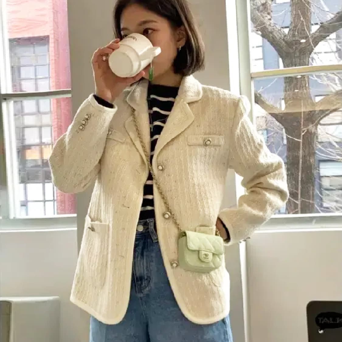 에이치모드(HMODE) 트위드자켓 프리사이즈 새상품 상품이미지2