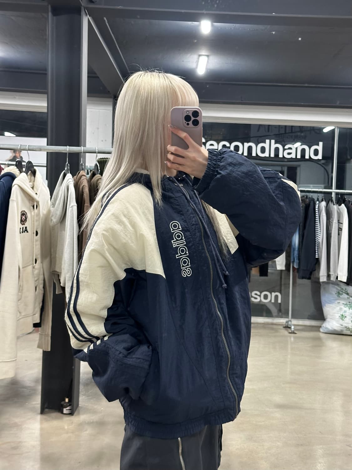 아디다스 90년대 빈티지 빅 트레포일 누빔 자켓 상품이미지1