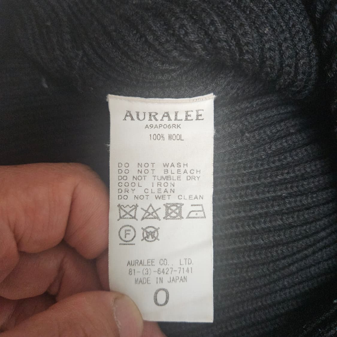 (무료배송) 오라리 슈퍼파인 백울 립니트 터틀넥 / 블랙 / 0사이즈 상품이미지6