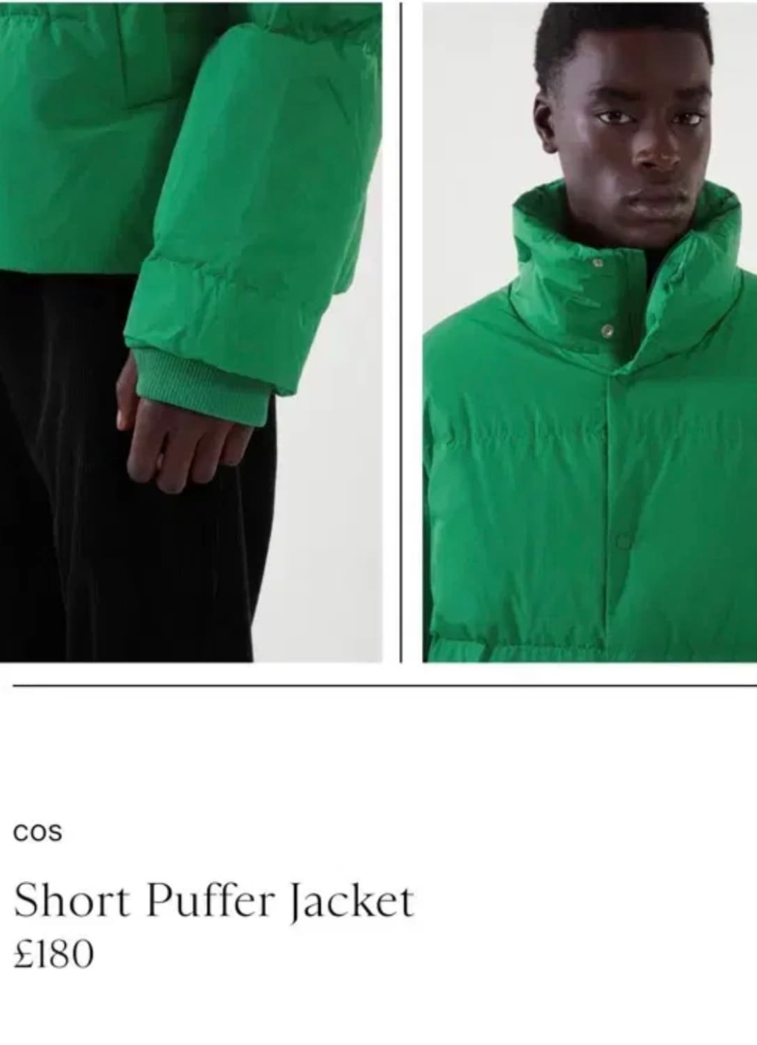 코스 보테가맛 그린 숏푸퍼 패딩 상품이미지3