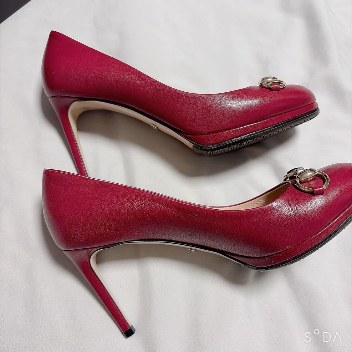구찌 홀스빗 펌프스 구두 버건디 37 상품이미지6