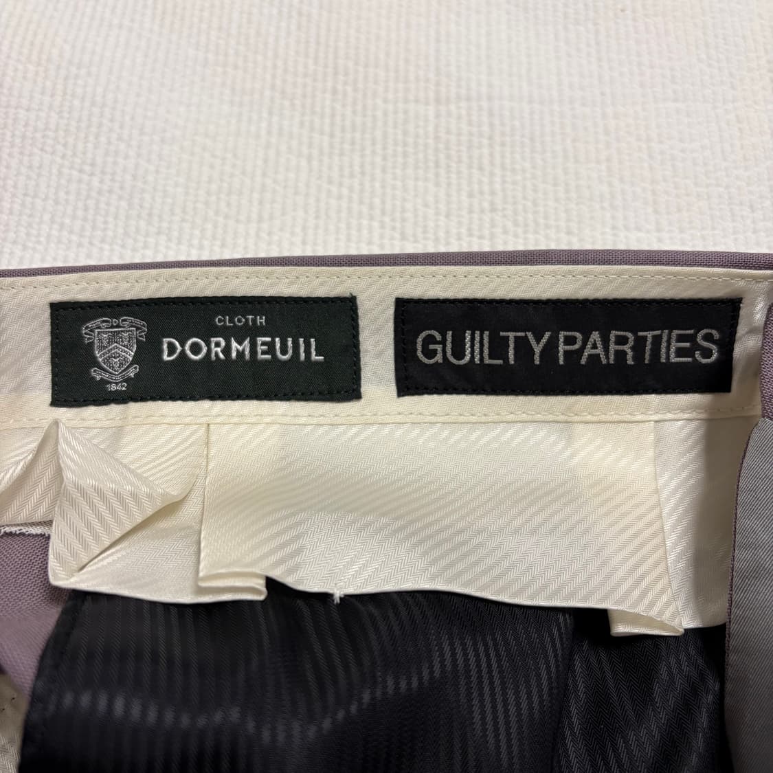 와코마리아 도멜 DORMEUIL 울 플리티트 쇼츠 반바지 퍼플 L 상품이미지8