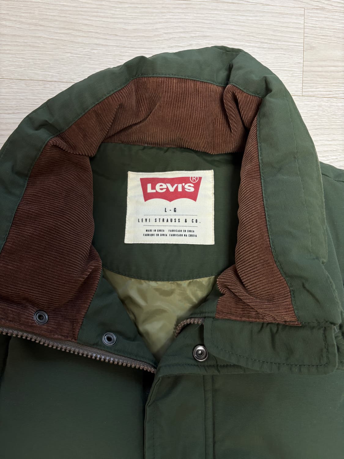 리바이스 그린 패딩 조끼 상품이미지3