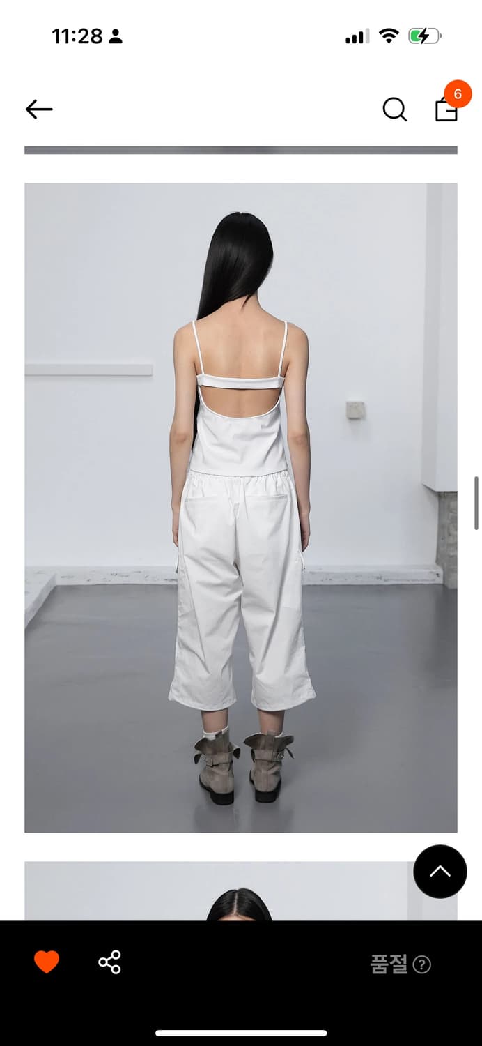 [세릭]WAIST STRING CAPRI CARGO PANTS/WHITE 상품이미지2
