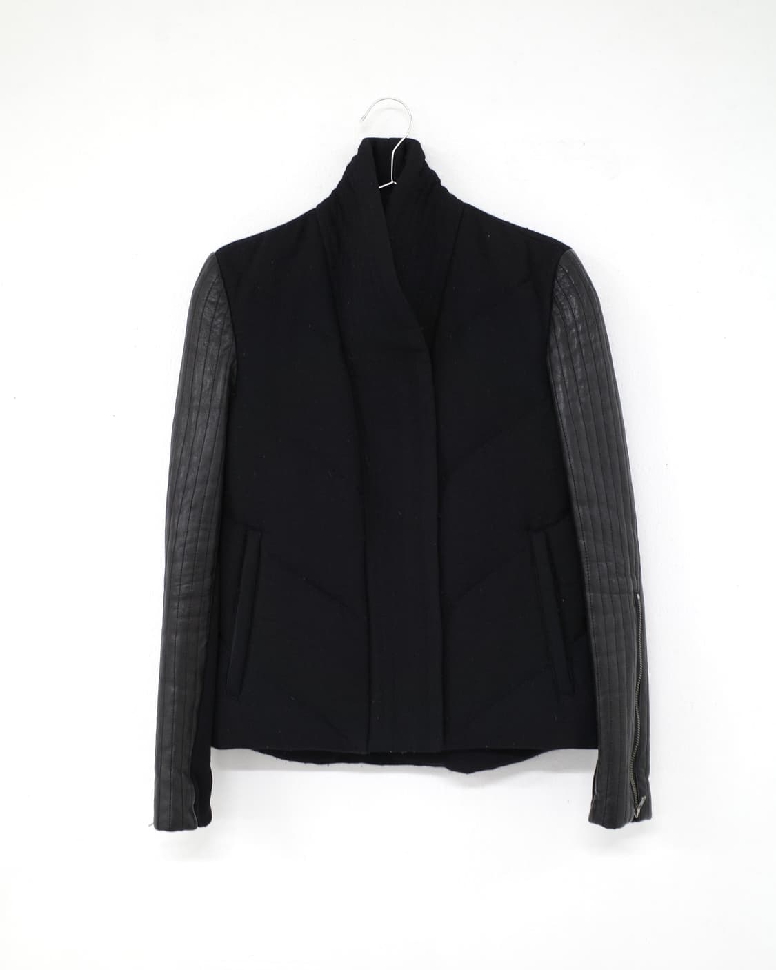 Helmut Lang Sleeve Leather Wool Jacket 상품이미지1