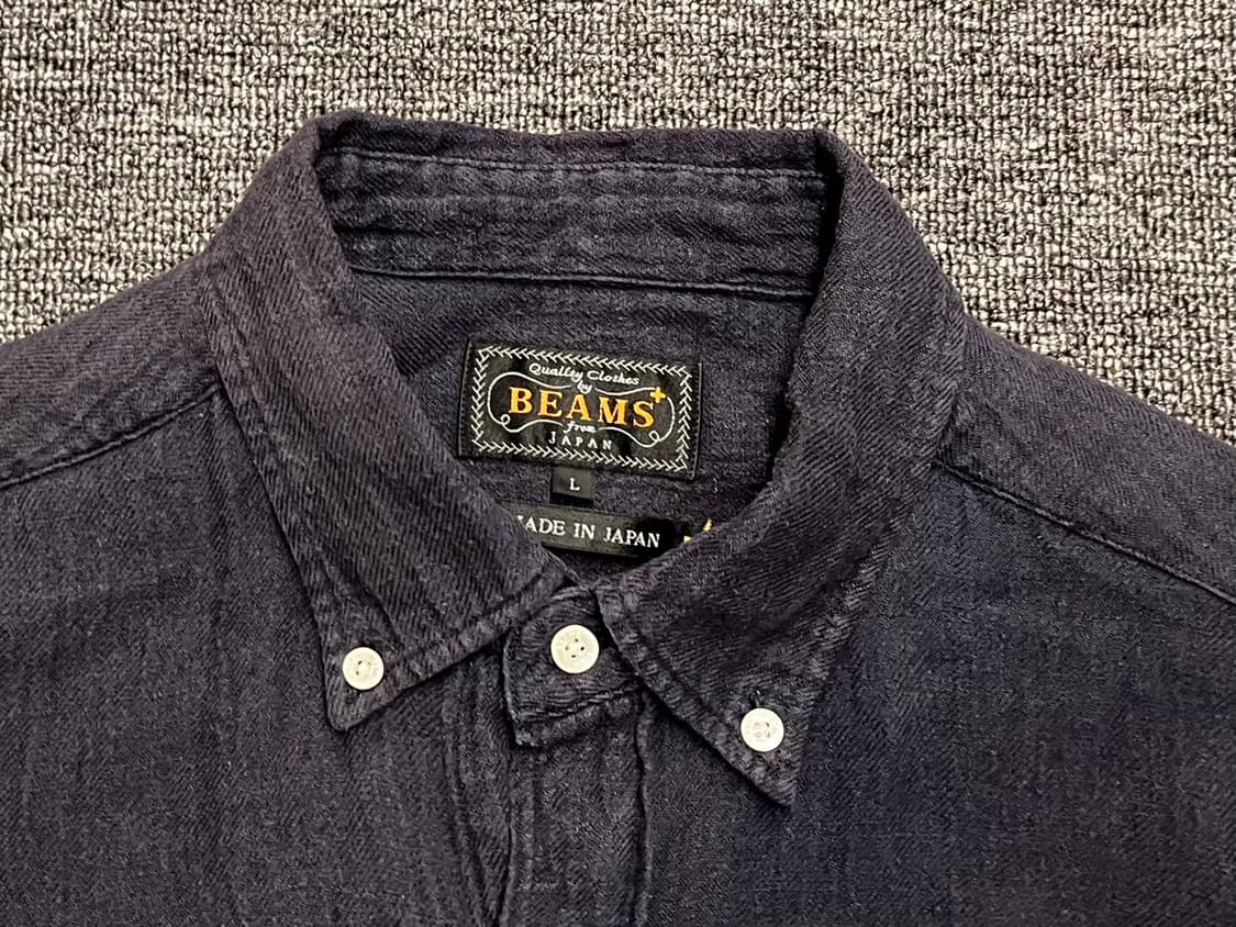 [100] 빔즈플러스 네이비 린넨셔츠 L  상품이미지3