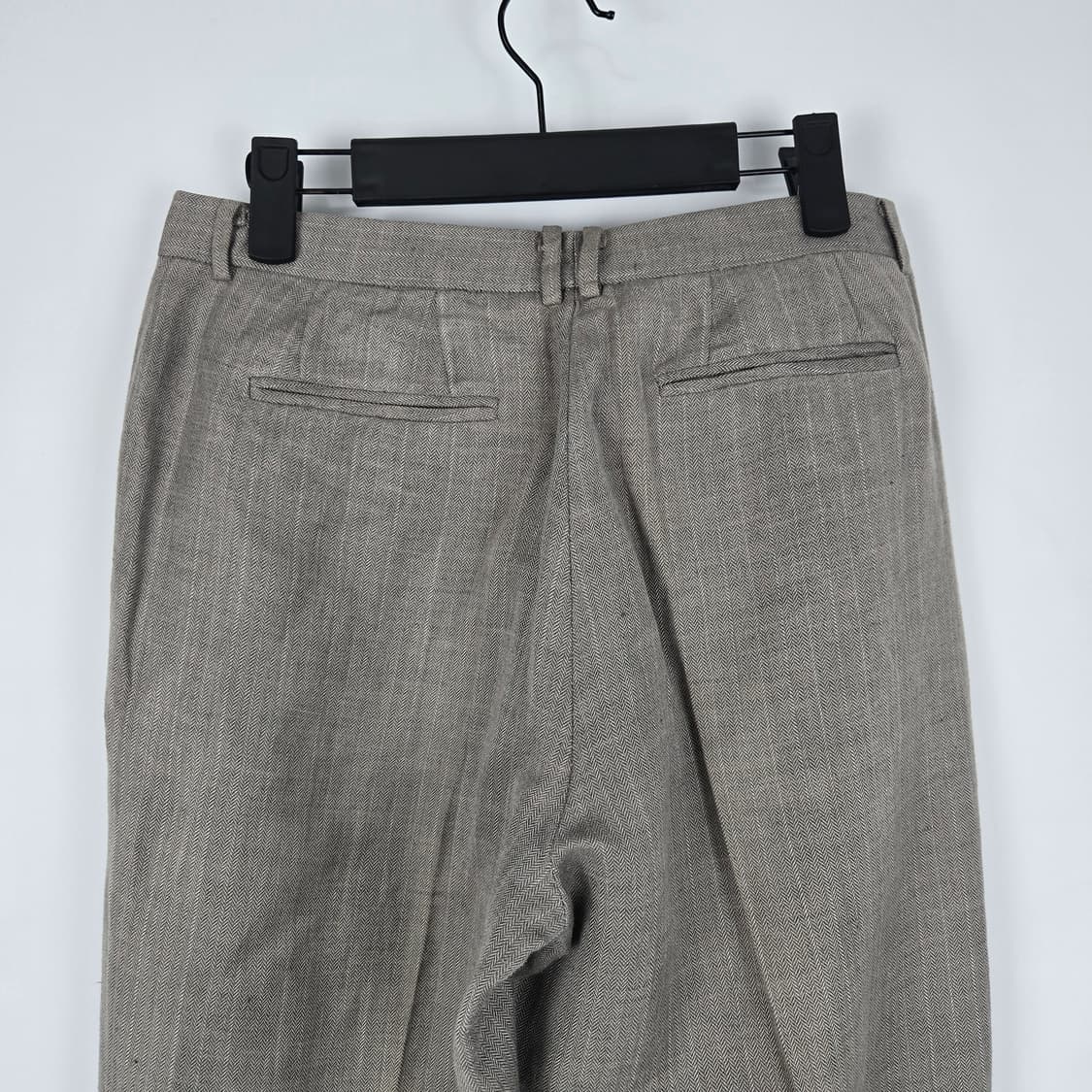 0948 타임 헤링본  마블랜딩  핀턱 슬랙스 바지 상품이미지4