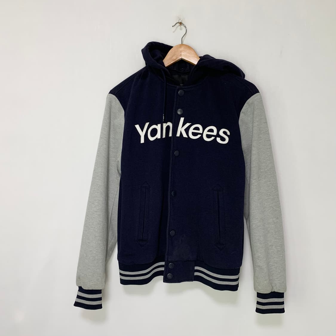MLB 양키스 후드 스타디움 봄버자켓 네이비 그레이 야구 점퍼 95 상품이미지2