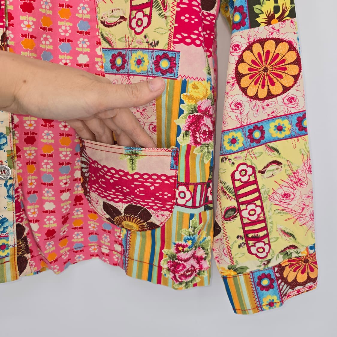 패치워크 플라워 패턴 셔츠 자켓 상품이미지3