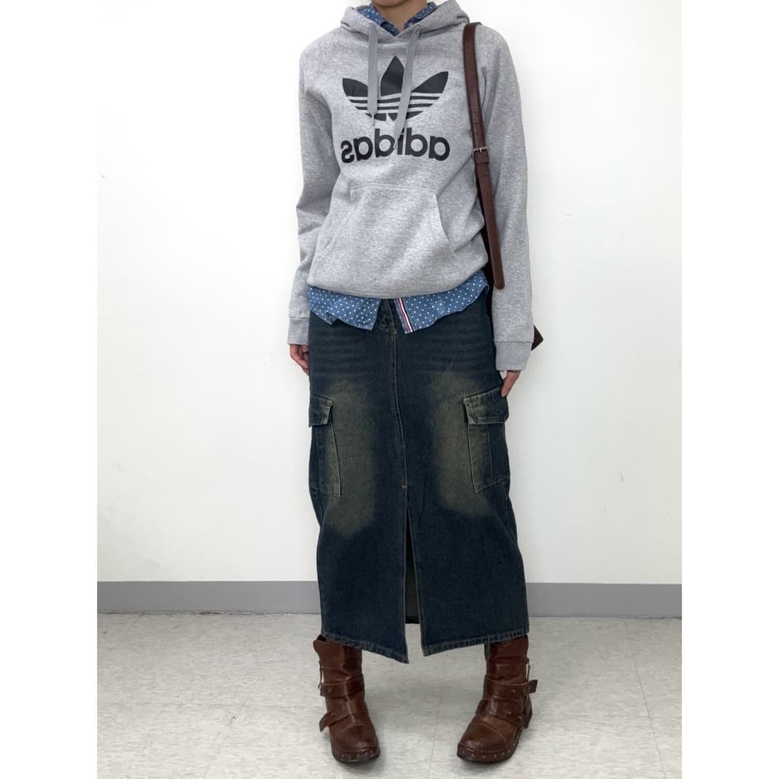 빈티지 그레이 아디다스 후드티 상품이미지2