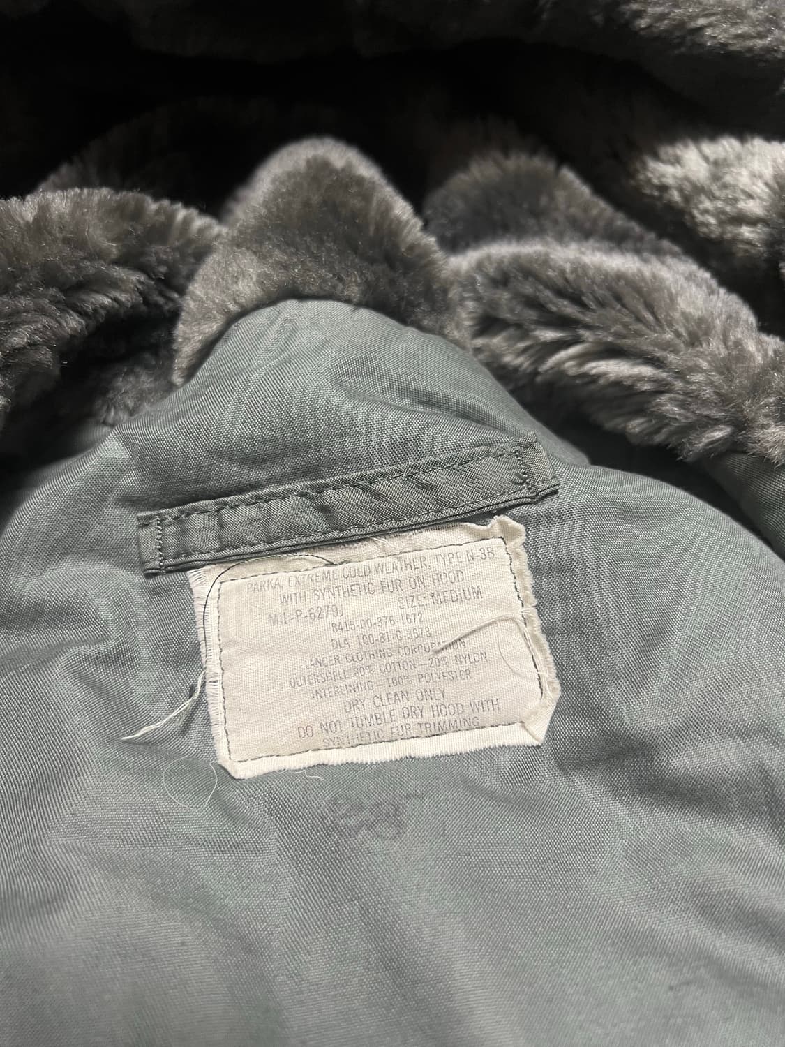 미군 오리지널 N-3B 파카 84년 DSA 상품이미지4