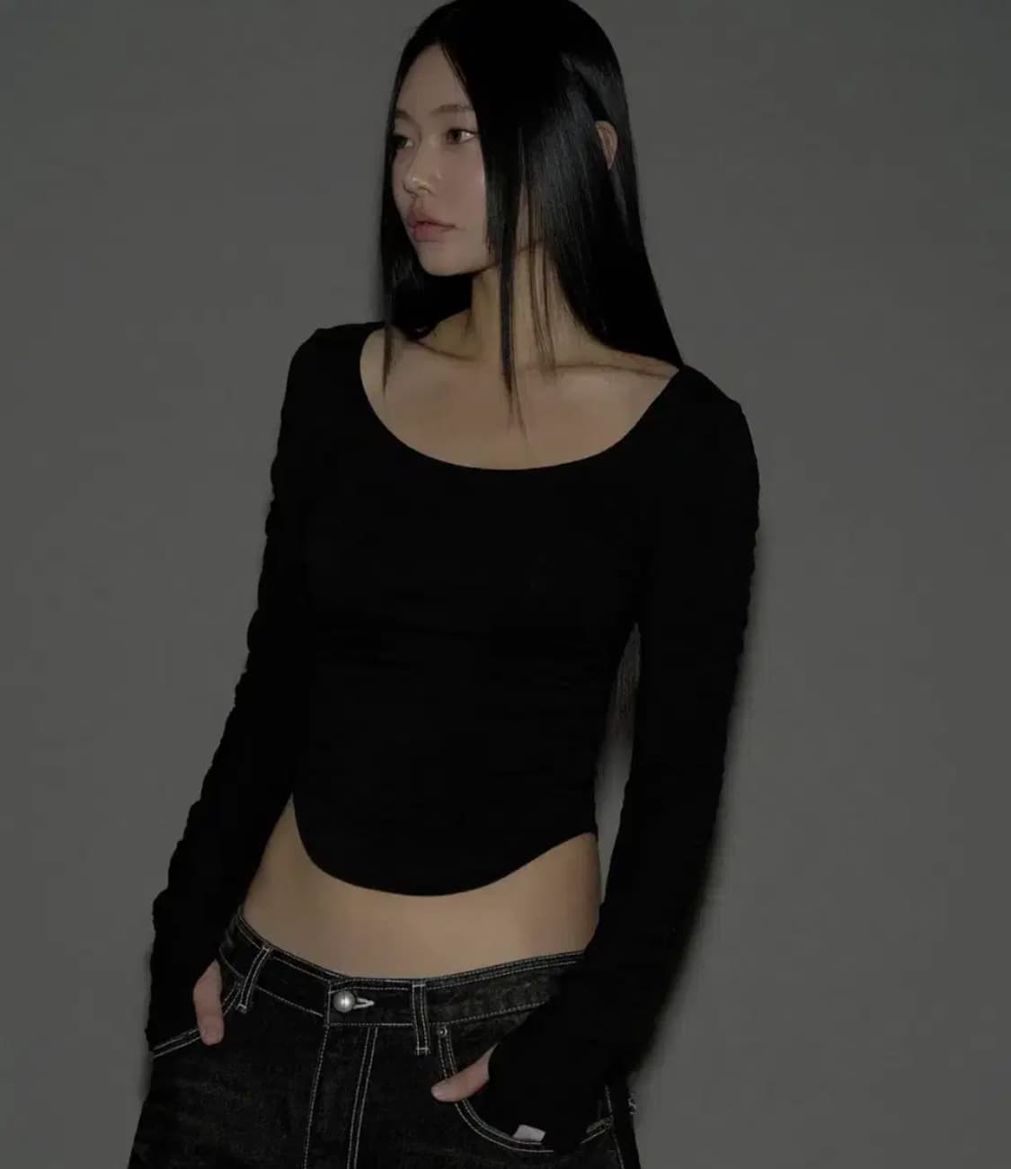 플리즈노팔로우 New MOMO Shirring Top black 상품이미지1