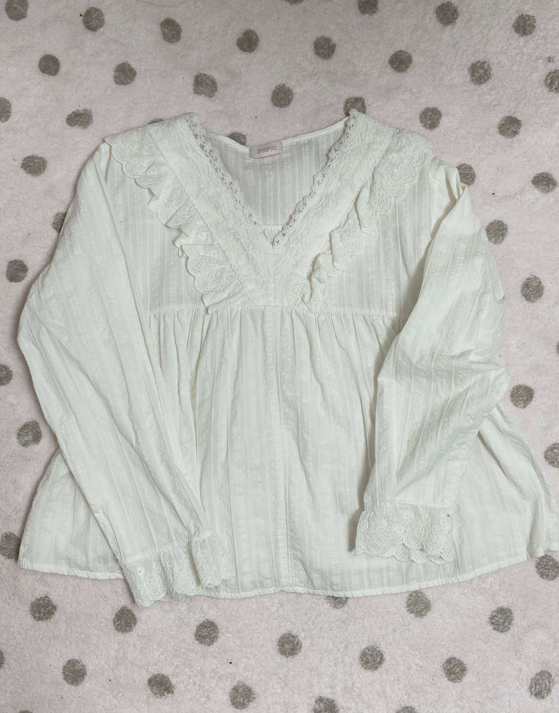 빈티지 화이트 레이스 블라우스 상품이미지1