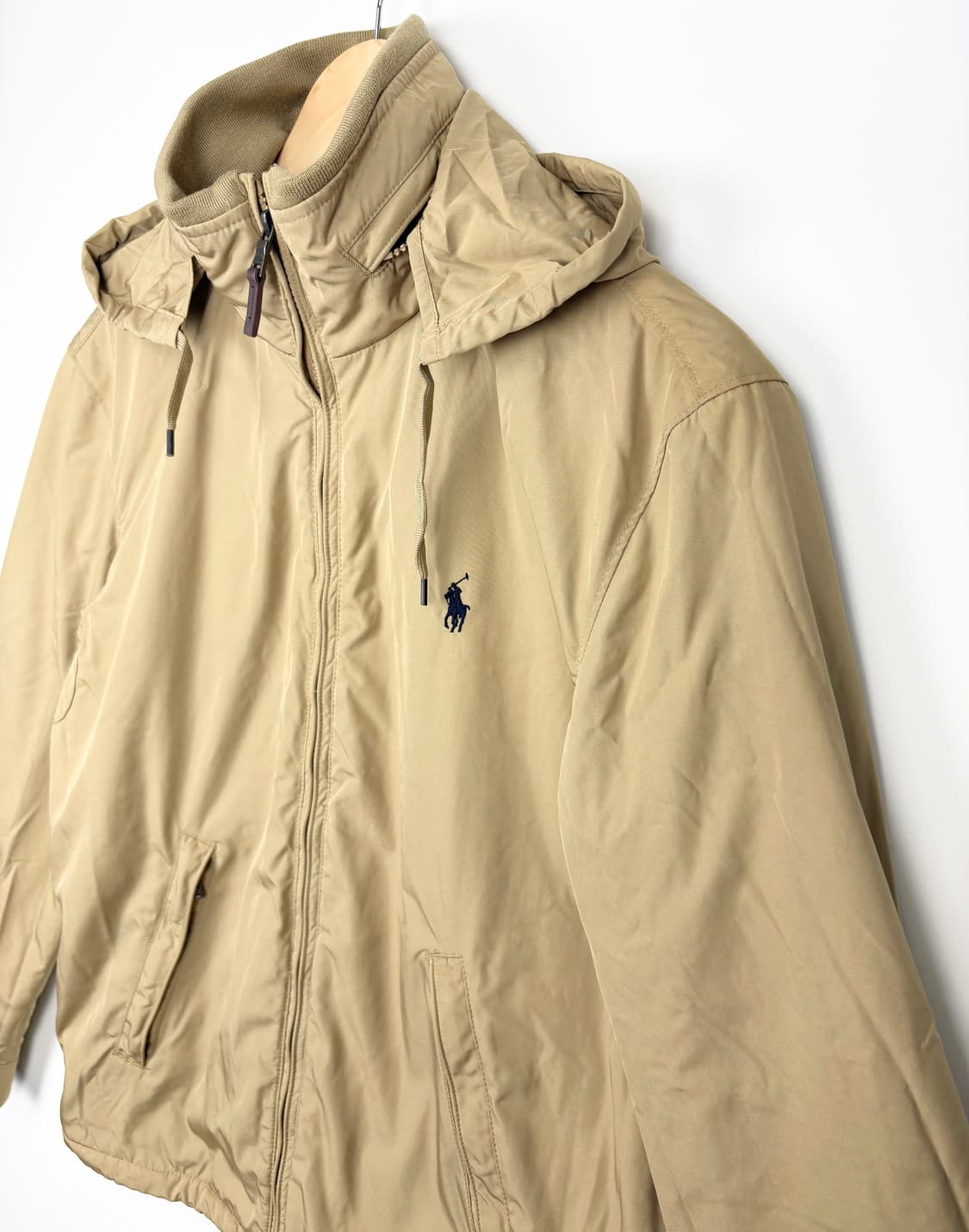 폴로 랄프로렌 두산 00s 베이지 블랙포니 히든후드 이너플리스 자켓 상품이미지2
