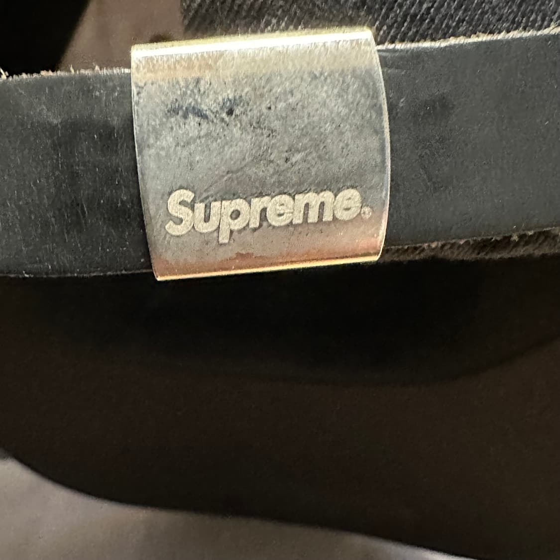 슈프림 바이저 라벨 6패널 캡 블랙 18SS 상품이미지6