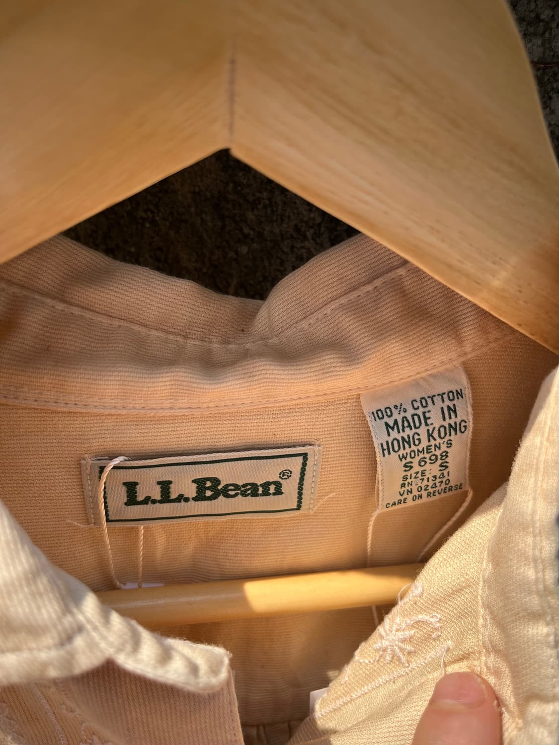 90’s 빈티지 L.L.Bean 코튼 자수 셔츠 S 여성용 상품이미지3