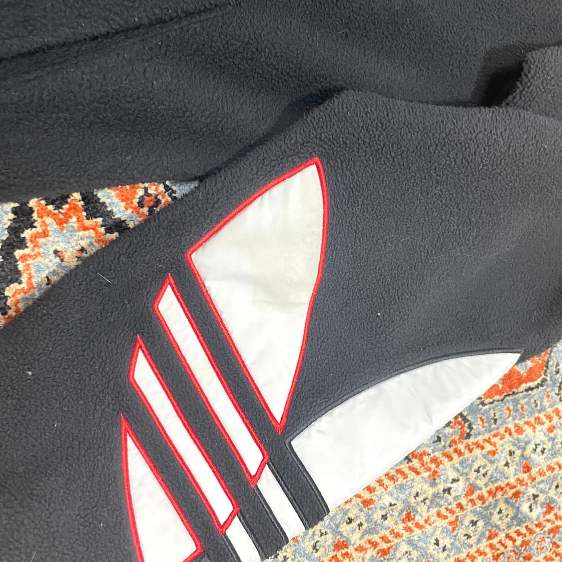 아디다스 오리지날 블랙 반집업 플리스 티셔츠 남성XL 상품이미지2