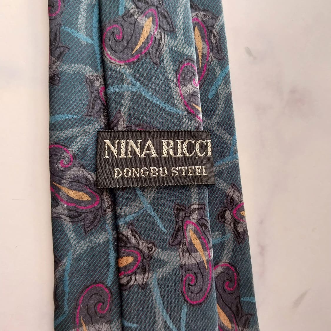 니나리치 실크 그린 페이즐리 패턴 넥타이 8.1cm A+등급 K1933
 상품이미지9