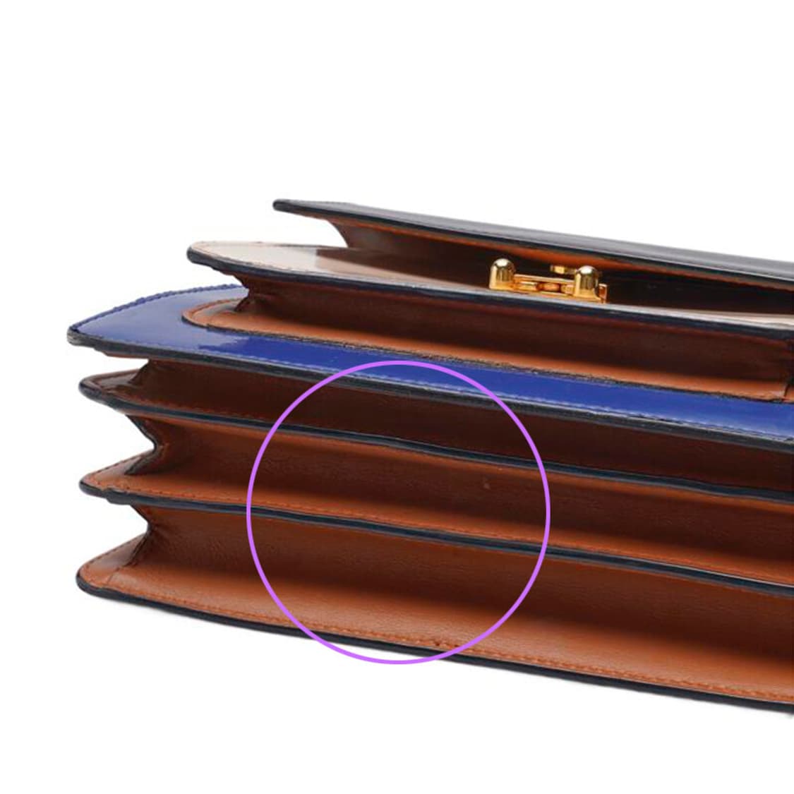 (중고) 마르니 멀티컬러 카프스킨 트렁크 미듐 숄더백 상품이미지8