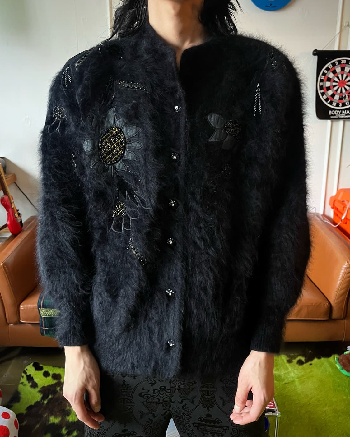 Jpn Vintage Floral Detail Angora Fur JK 상품이미지2