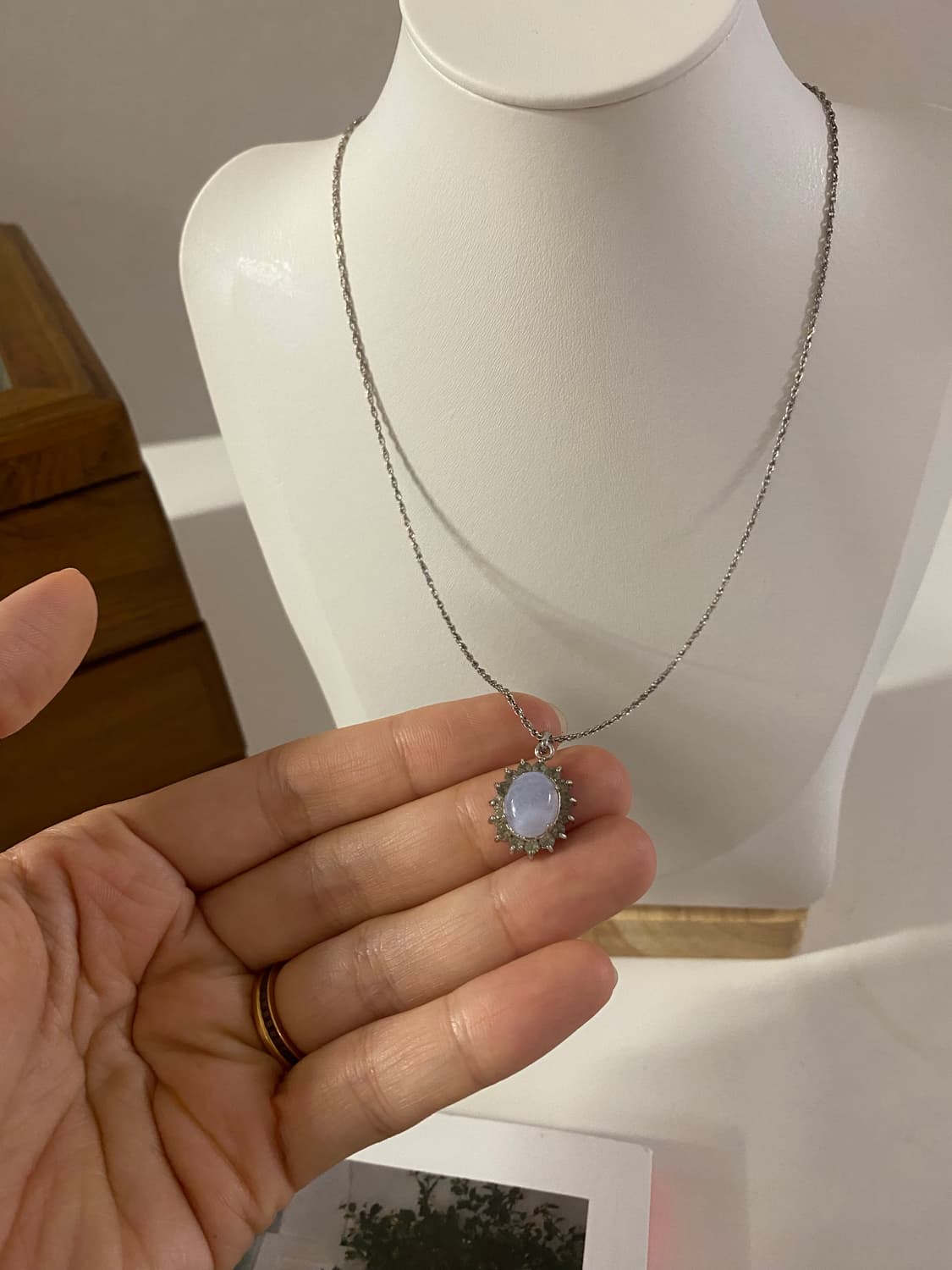 실버톤 라이트블루 목걸이 상품이미지6