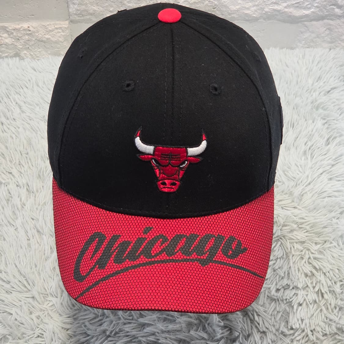M1-3:NBA 시카고 불스 로고 캡 블랙 레드 프리사이즈 54-57cm 상품이미지1