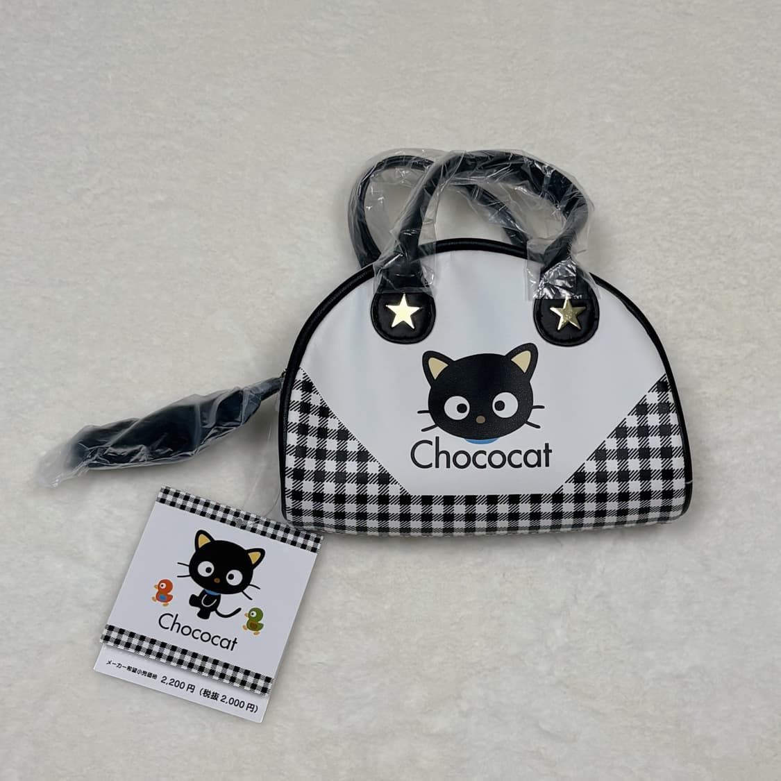 (이체시에눌) 산리오 초코캣 퍼 키링 포인트 블랙 미니 보스턴백 도트백 상품이미지1