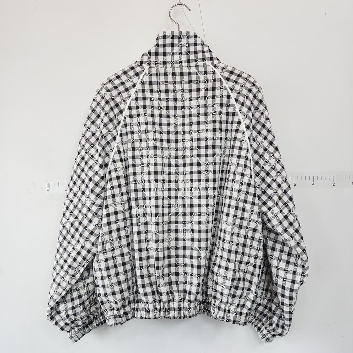 리본 체크 패턴 봄버 점퍼 상품이미지3