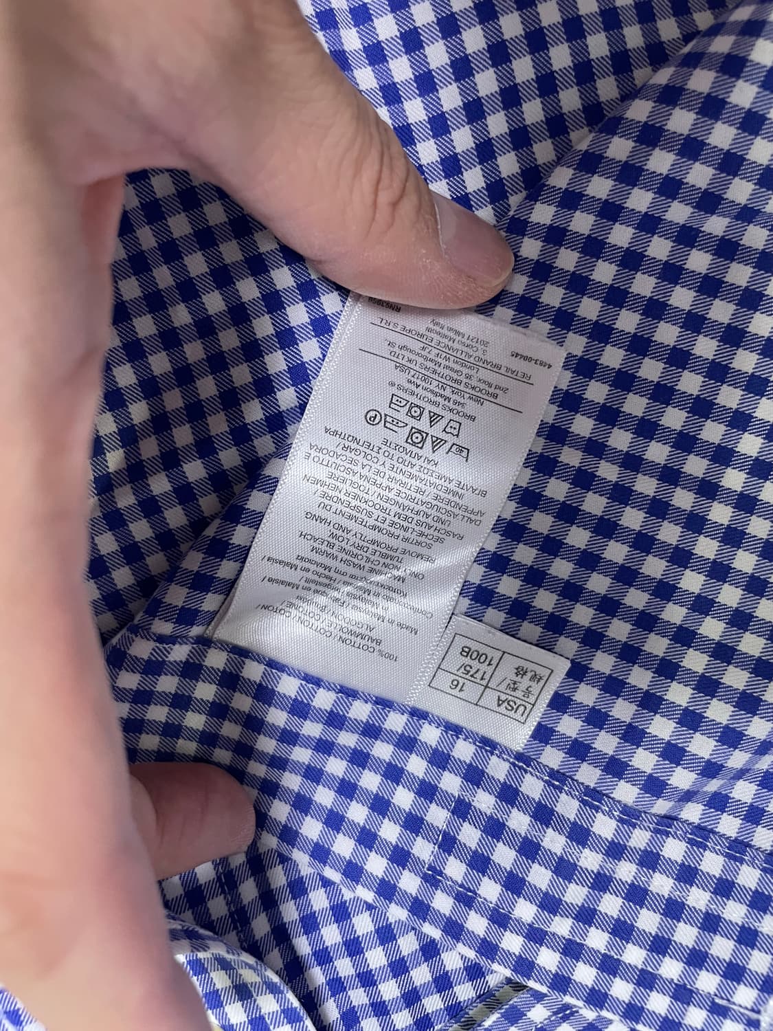 브룩스 브라더스 체크 셔츠 사이즈 105~110 상품이미지5