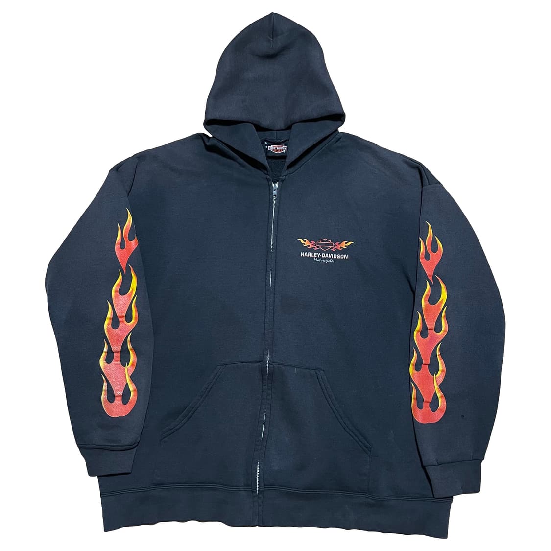 [2XL] 00‘s 할리데이비슨 플레임 후드집업 상품이미지1