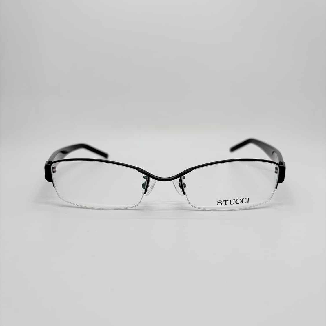 STUCCI 블랙 스퀘어 반무테 빈티지안경 상품이미지3
