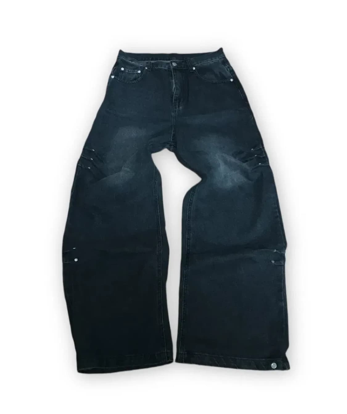 사이드 링클 흑청 데님 상품이미지1